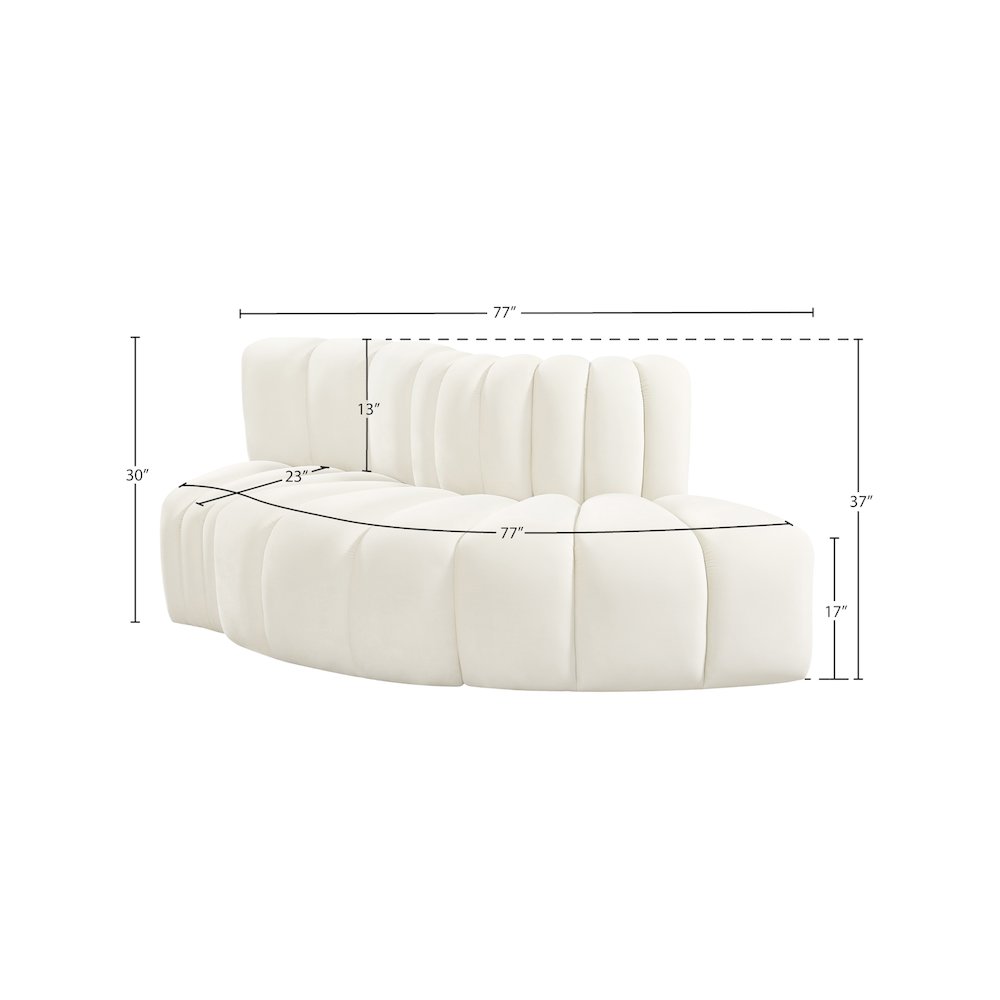 Arc Cream Velvet Modular Sofa