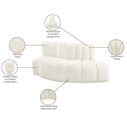 Arc Cream Velvet Modular Sofa