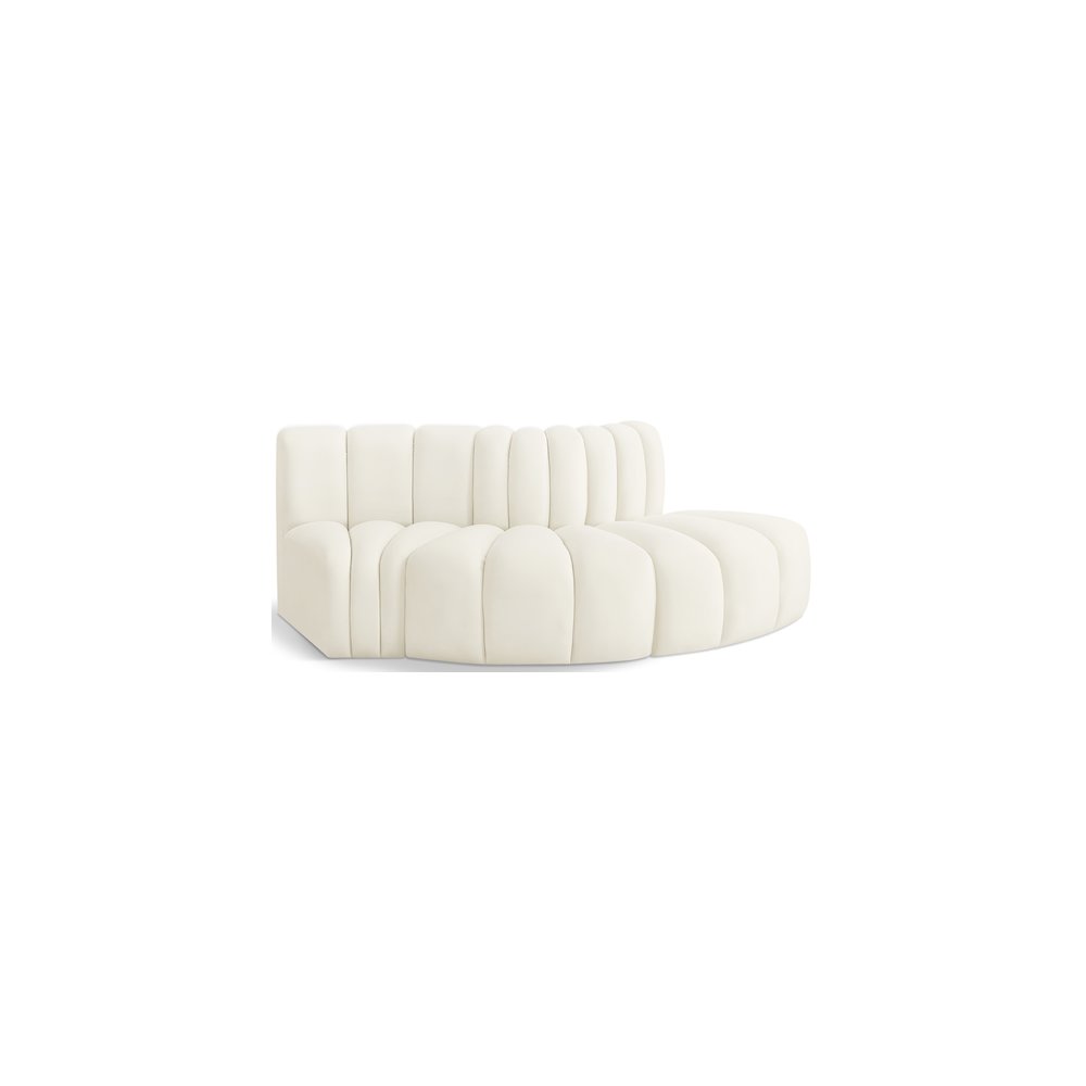 Arc Cream Velvet Modular Sofa