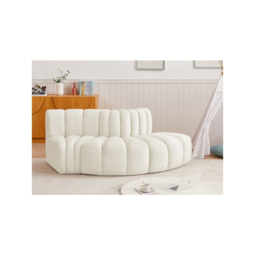 Arc Cream Velvet Modular Sofa