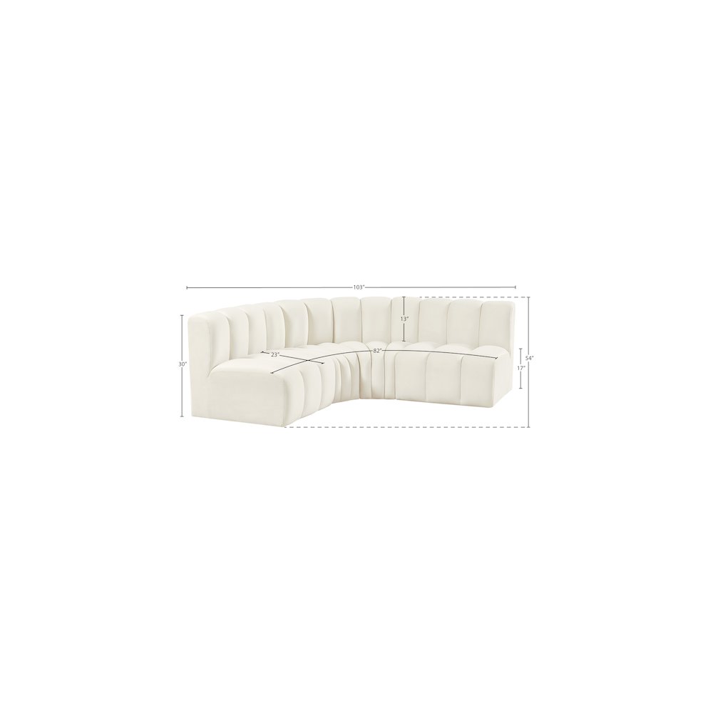 Arc Cream Velvet Modular Sofa