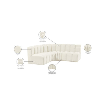 Arc Cream Velvet Modular Sofa