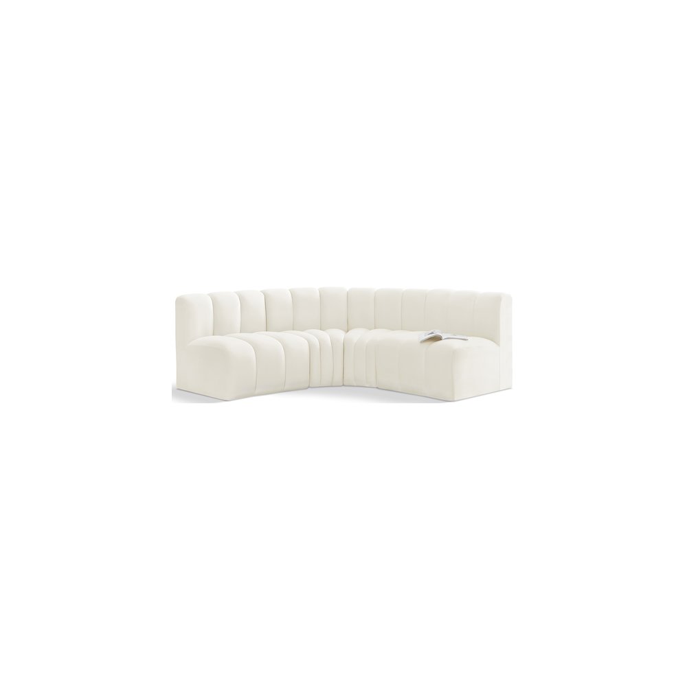Arc Cream Velvet Modular Sofa