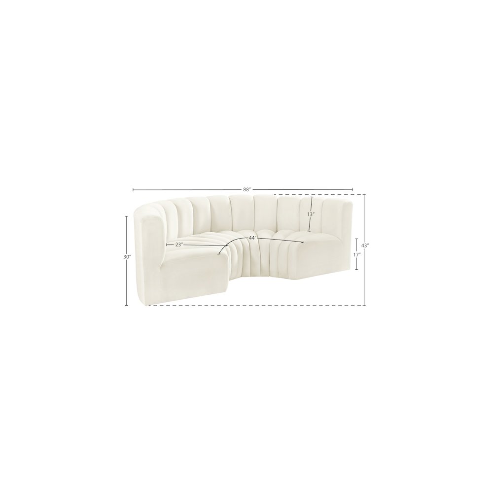 Arc Cream Velvet Modular Sofa