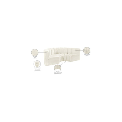 Arc Cream Velvet Modular Sofa