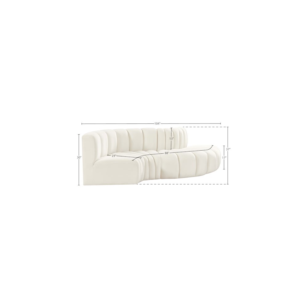Arc Cream Velvet Modular Sofa