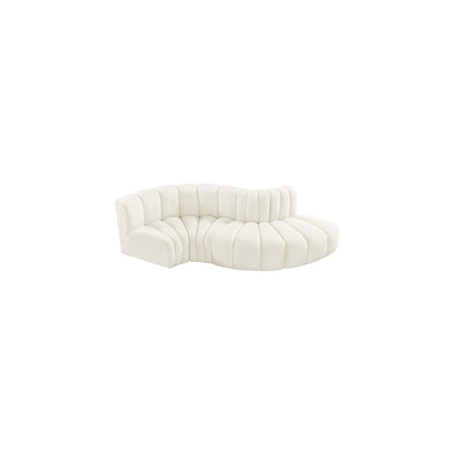 Arc Cream Velvet Modular Sofa