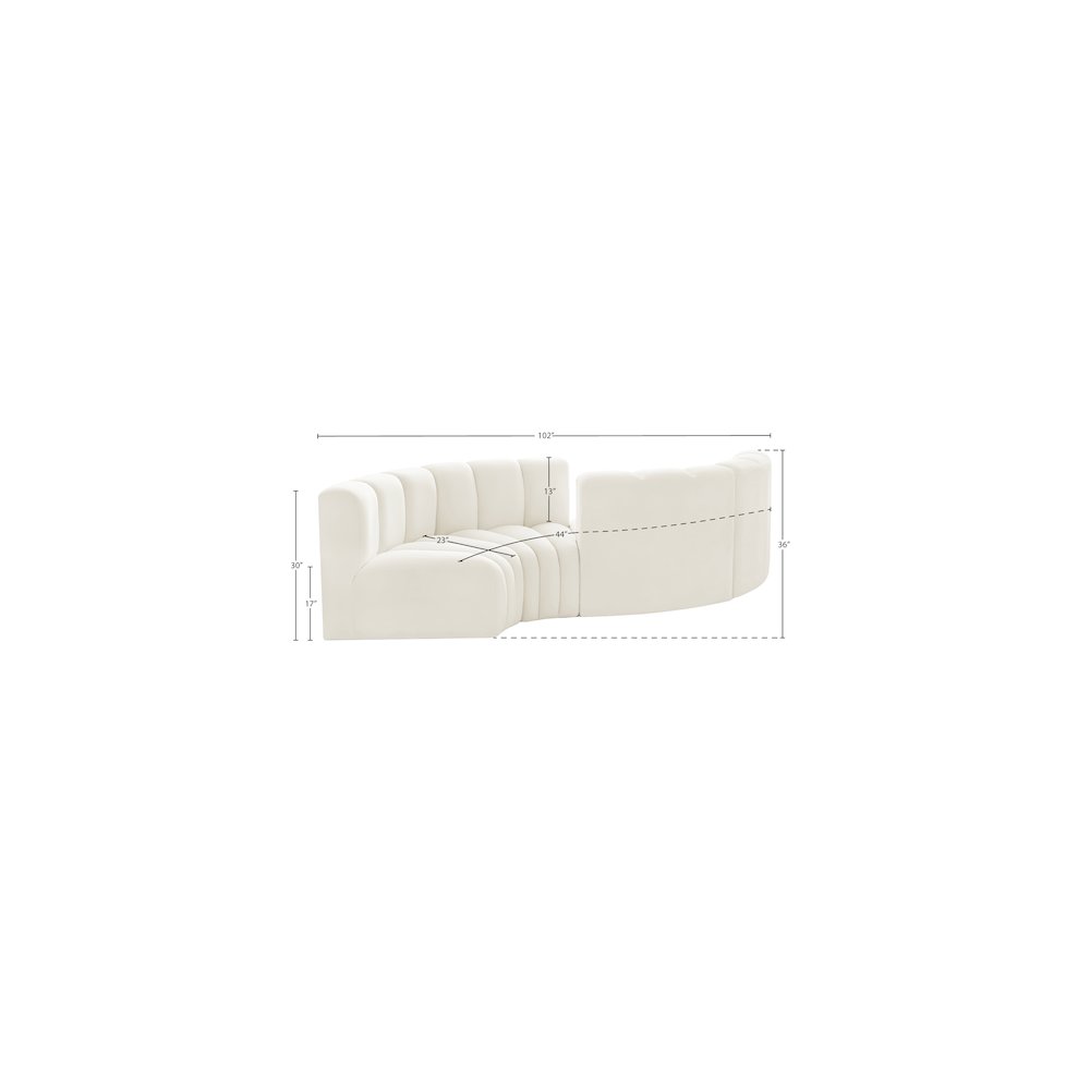 Arc Cream Velvet Modular Sofa