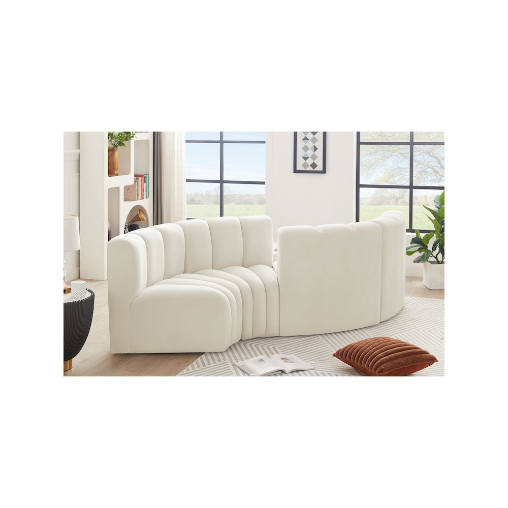 Arc Cream Velvet Modular Sofa