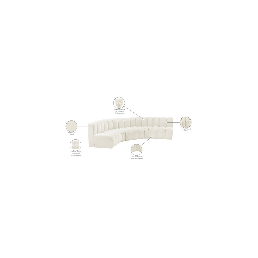 Arc Cream Velvet Modular Sofa