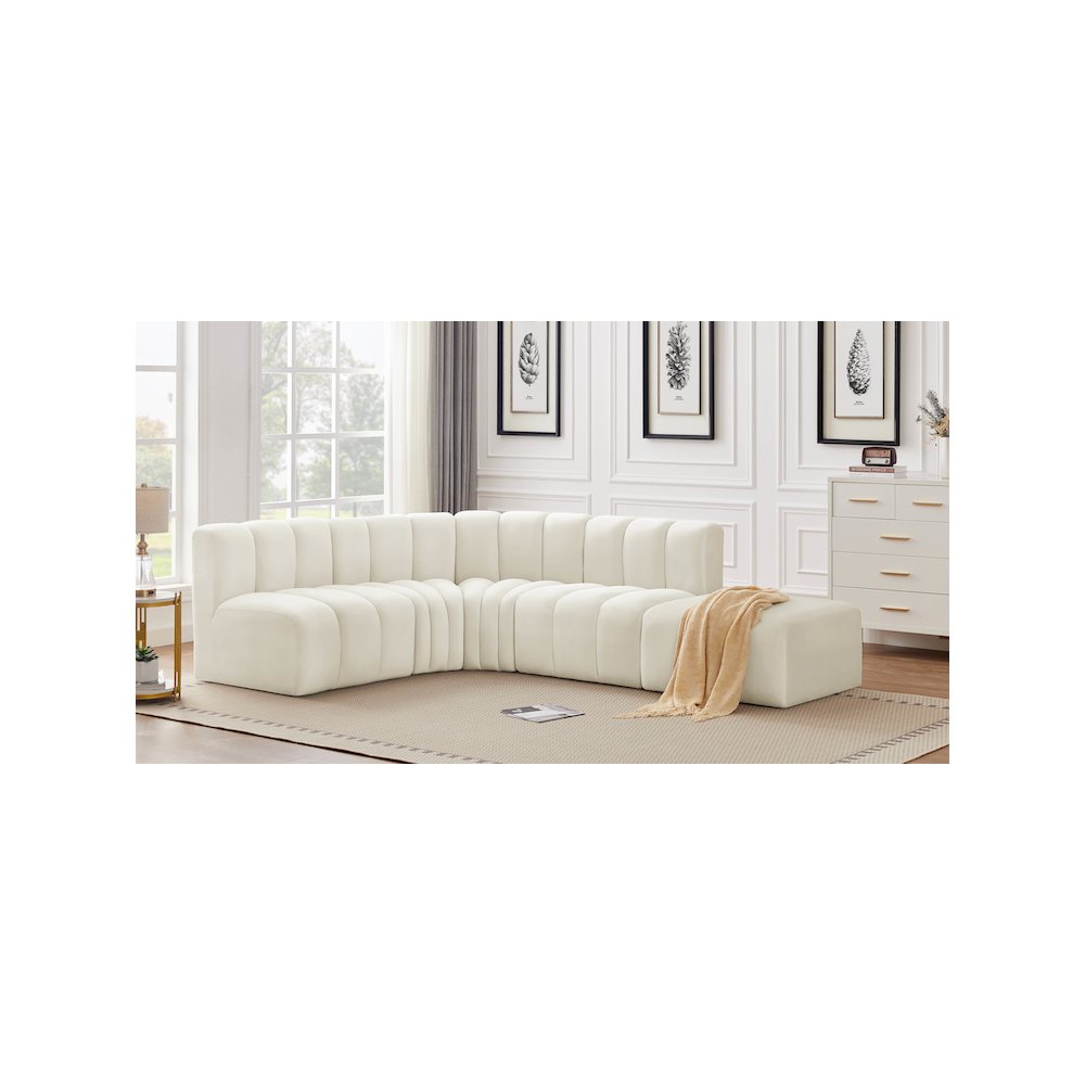 Arc Cream Velvet Modular Sofa