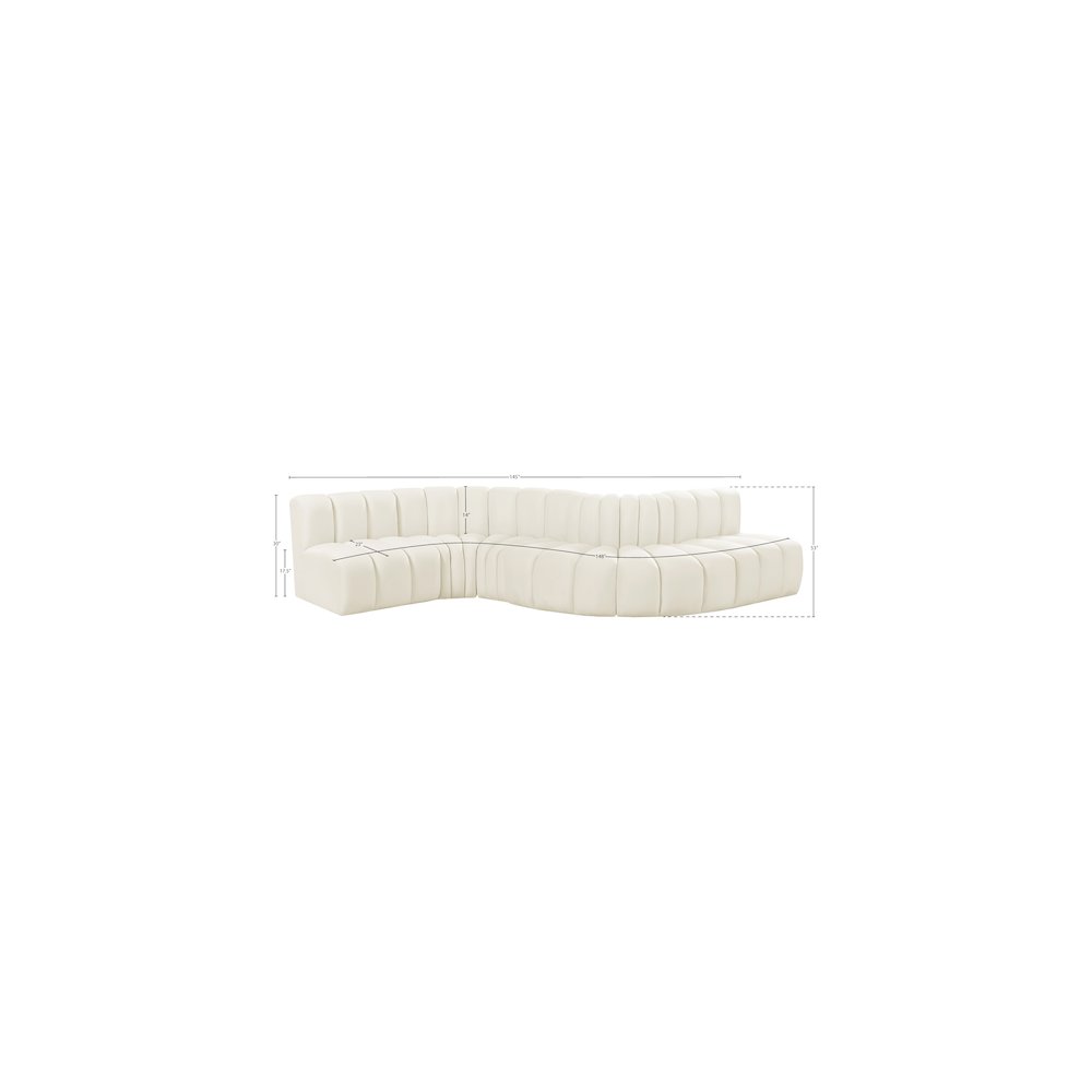 Arc Cream Velvet Modular Sofa