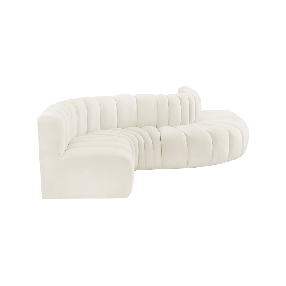 Arc Cream Velvet Modular Sofa