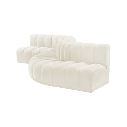 Arc Cream Velvet Modular Sofa