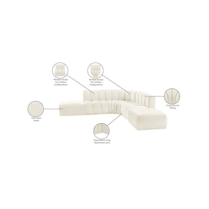 Arc Cream Velvet Modular Sofa