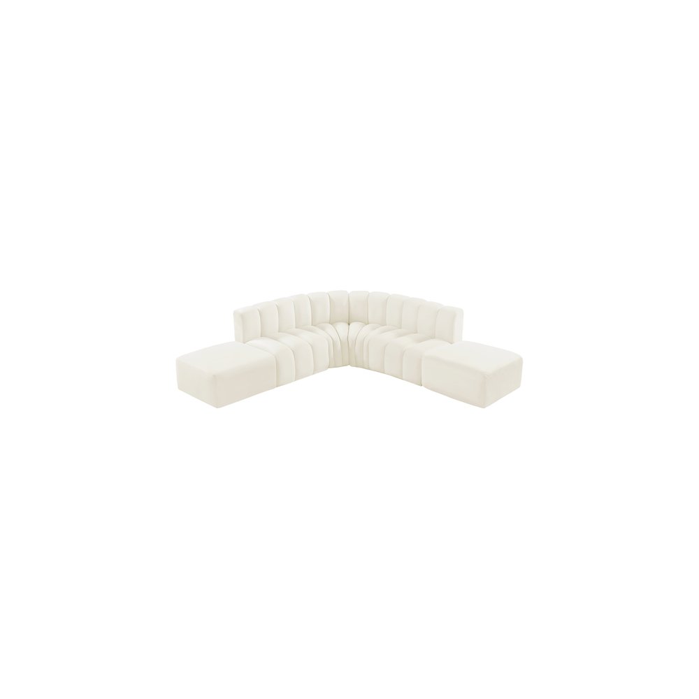 Arc Cream Velvet Modular Sofa