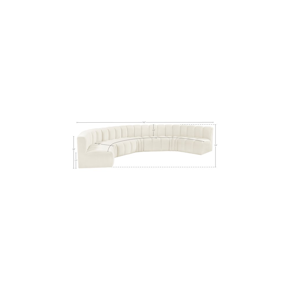 Arc Cream Velvet Modular Sofa