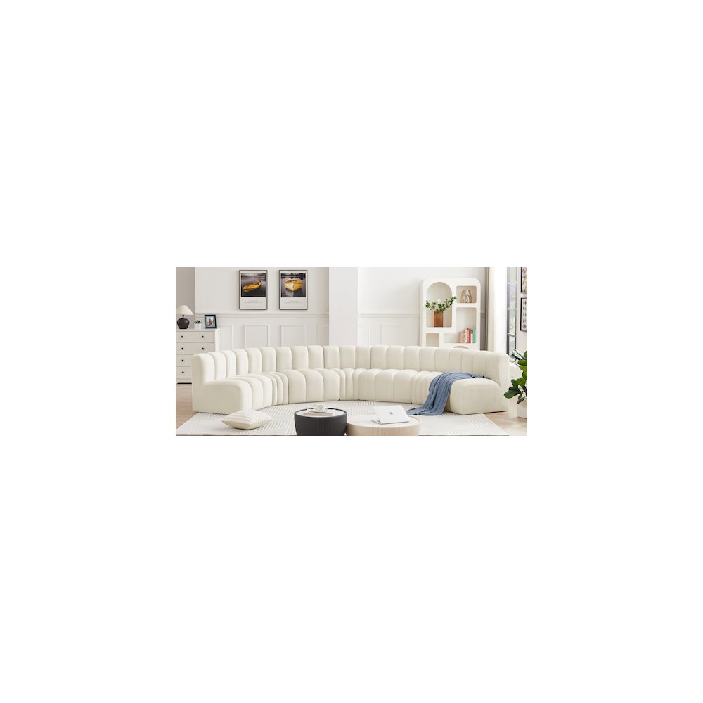 Arc Cream Velvet Modular Sofa