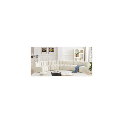 Arc Cream Velvet Modular Sofa