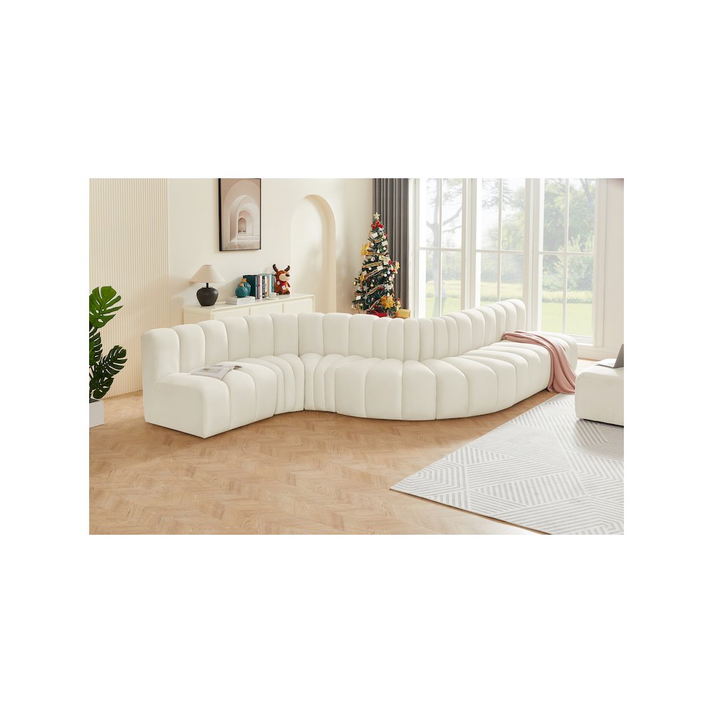 Arc Cream Velvet Modular Sofa