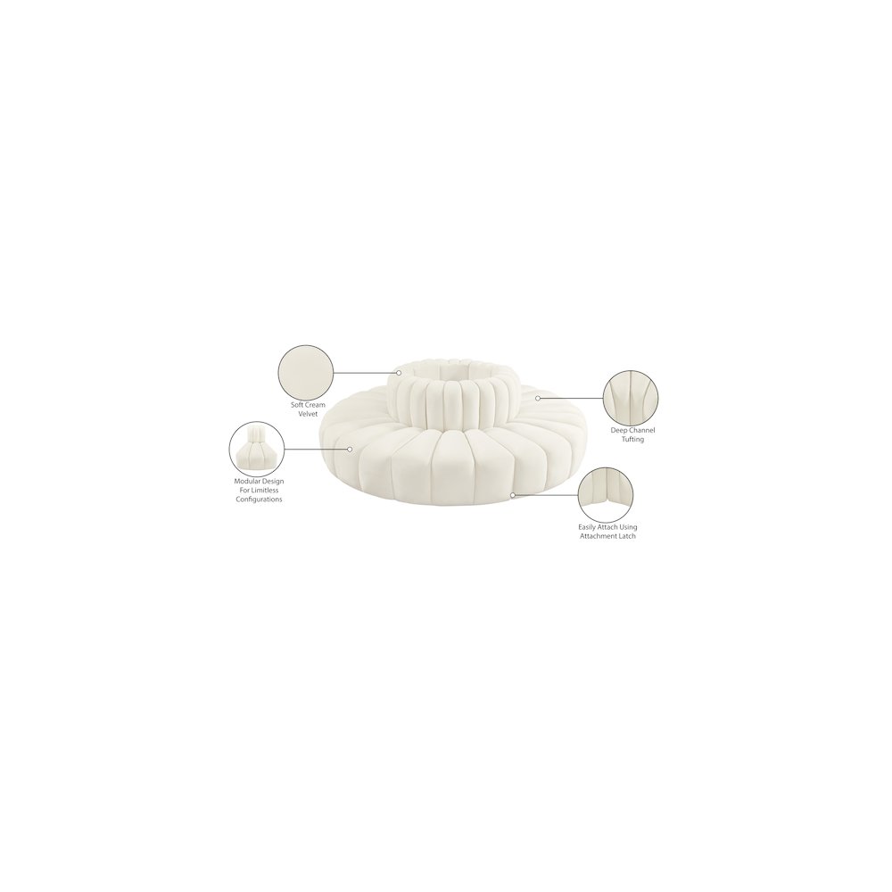 Arc Cream Velvet Modular Sofa
