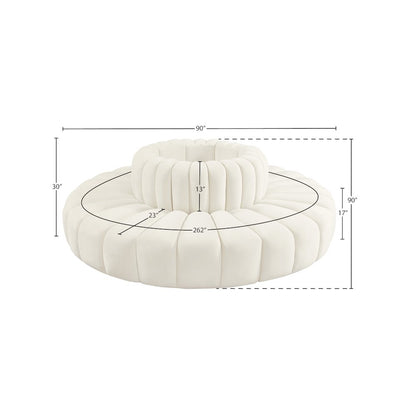 Arc Cream Velvet Modular Sofa