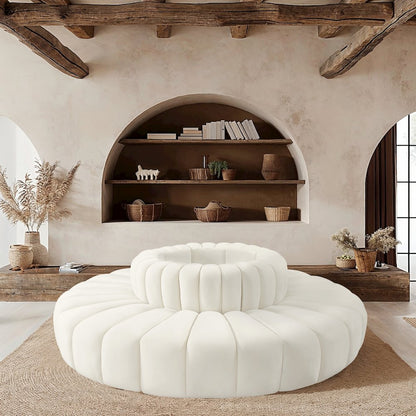 Arc Cream Velvet Modular Sofa