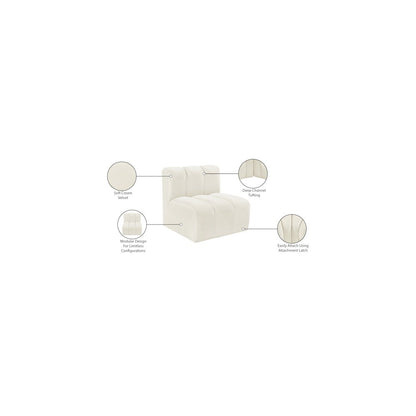 Arc Cream Velvet Straight Chair