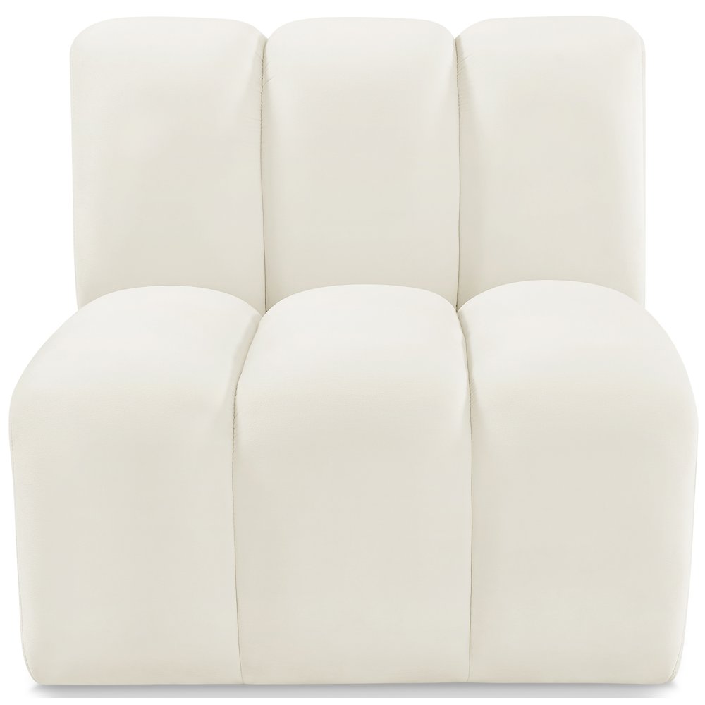 Arc Cream Velvet Straight Chair