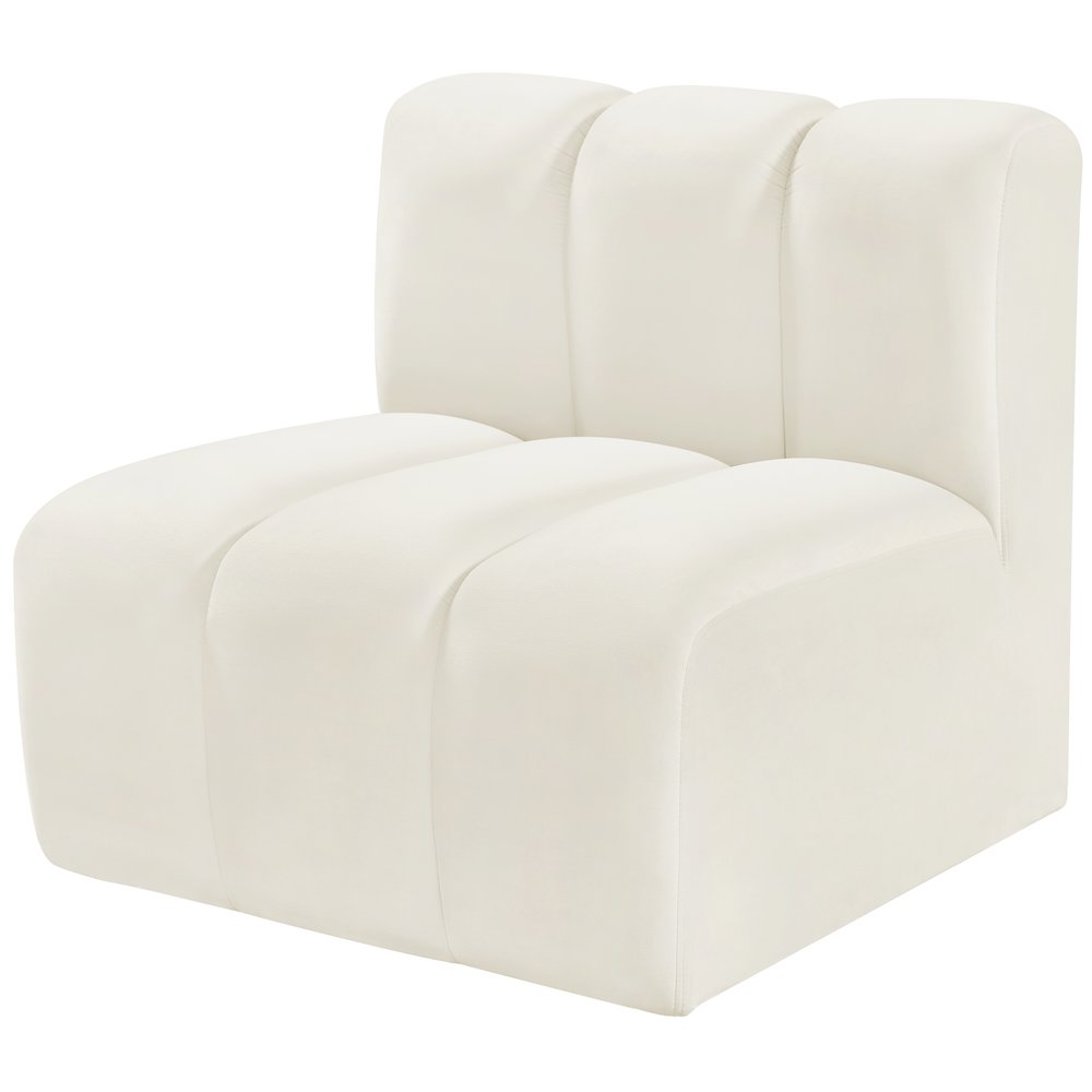 Arc Cream Velvet Straight Chair