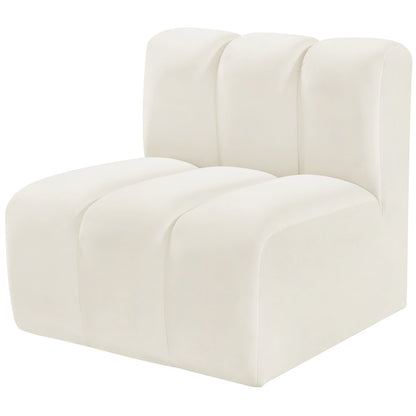 Arc Cream Velvet Straight Chair