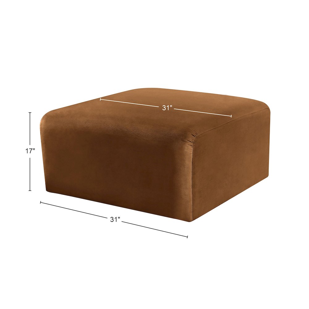 Arc Saddle Velvet Ottoman