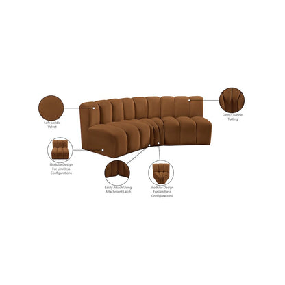 Arc Saddle Velvet Modular Sofa