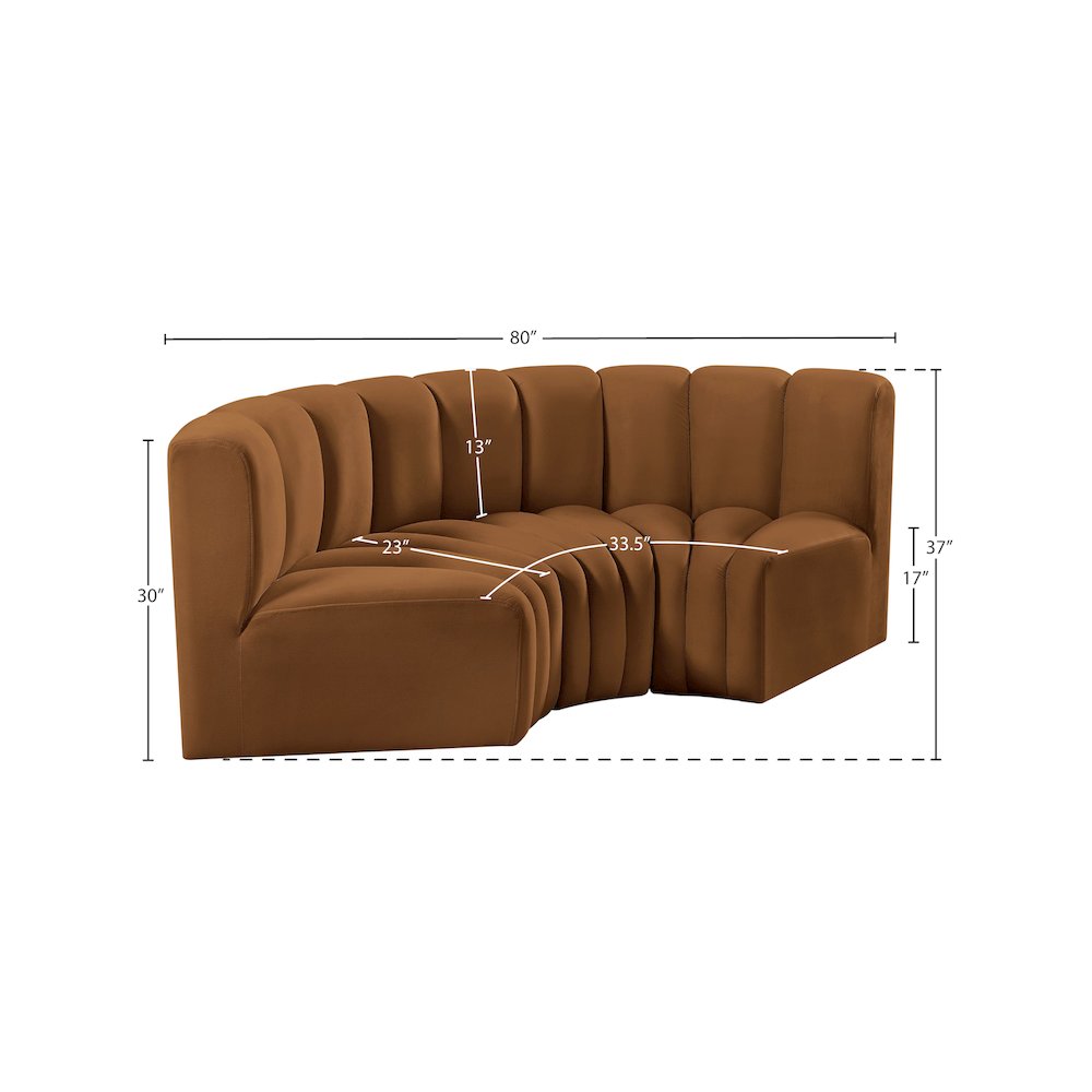 Arc Saddle Velvet Modular Sofa