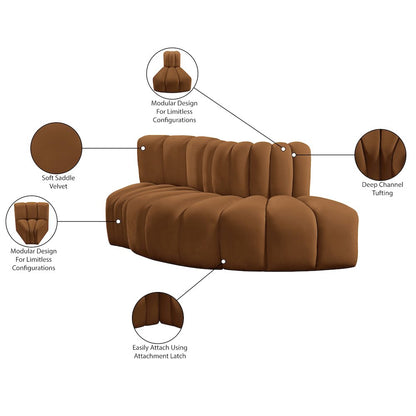 Arc Saddle Velvet Modular Sofa