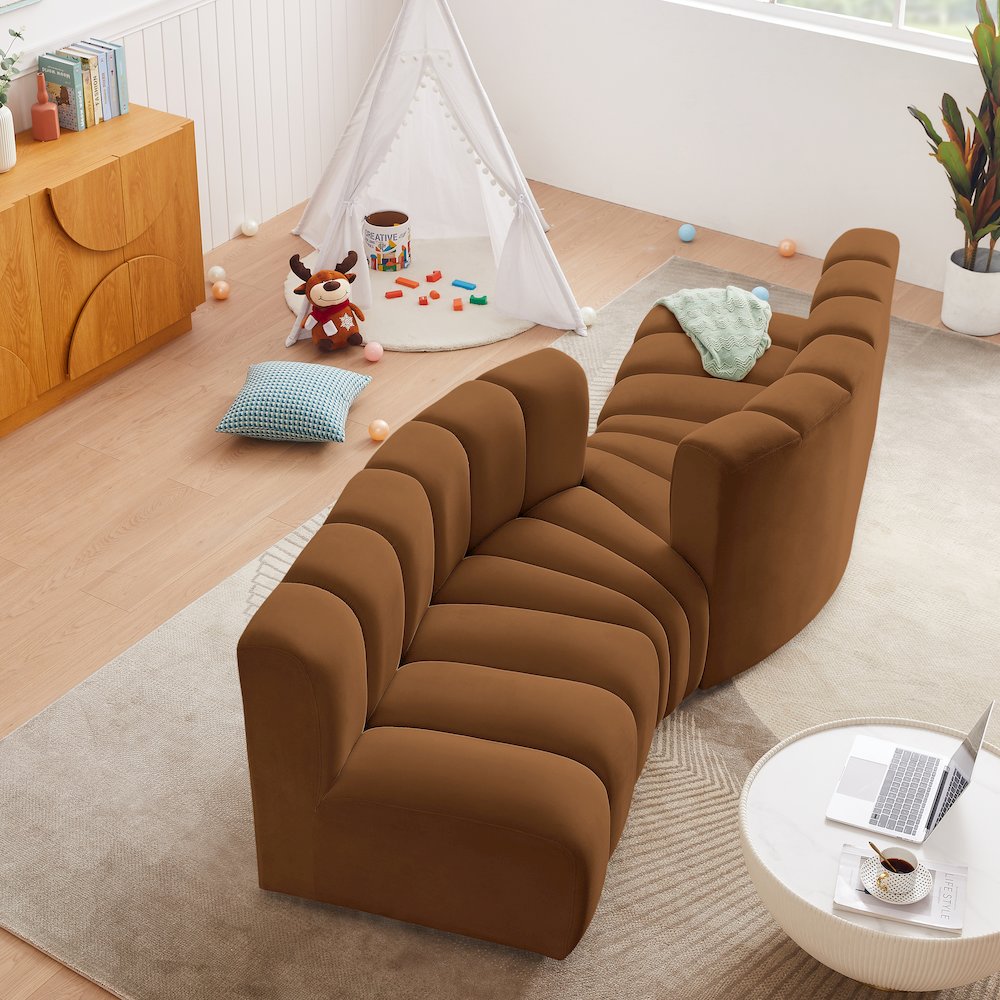 Arc Saddle Velvet Modular Sofa