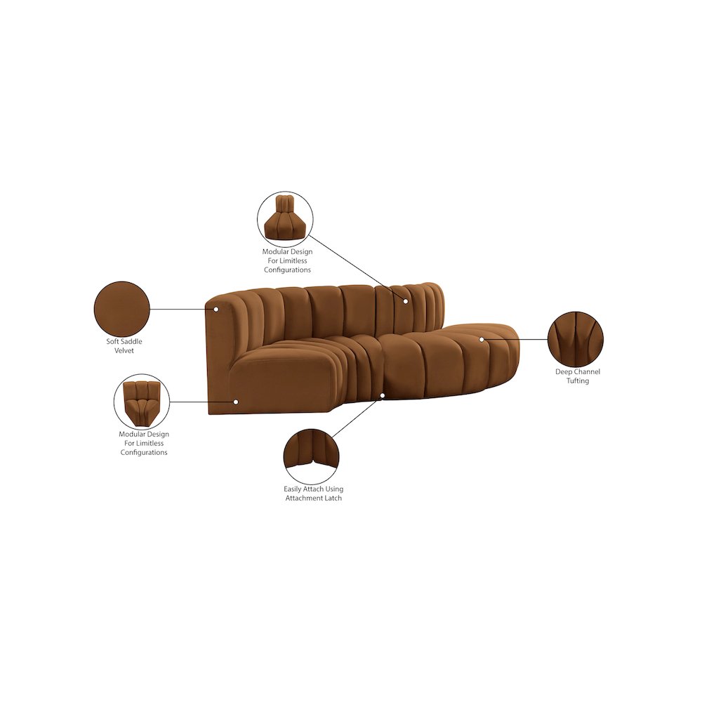 Arc Saddle Velvet Modular Sofa