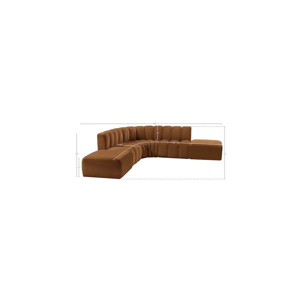 Arc Saddle Velvet Modular Sofa