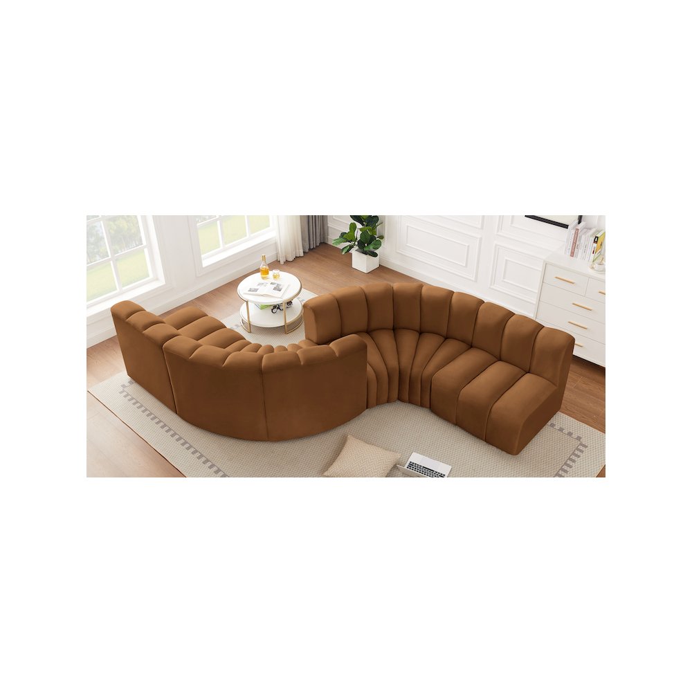 Arc Saddle Velvet Modular Sofa