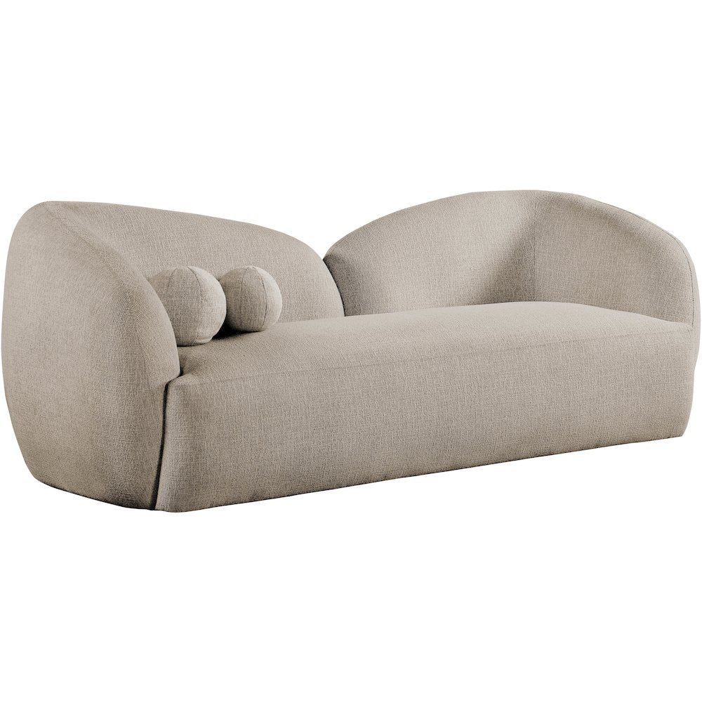 Elowen 91" Beige Fabric Upholstered Sofa