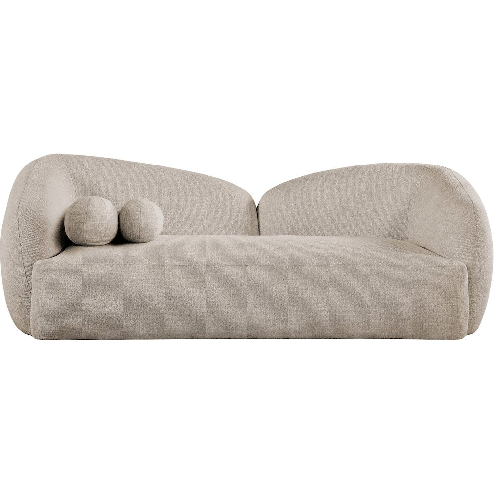 Elowen 91" Beige Fabric Upholstered Sofa