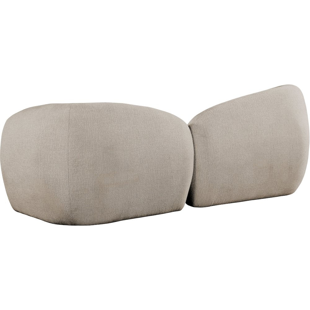 Elowen 91" Beige Fabric Upholstered Sofa