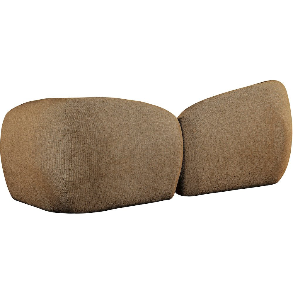 Elowen 91" Brown Fabric Upholstered Sofa