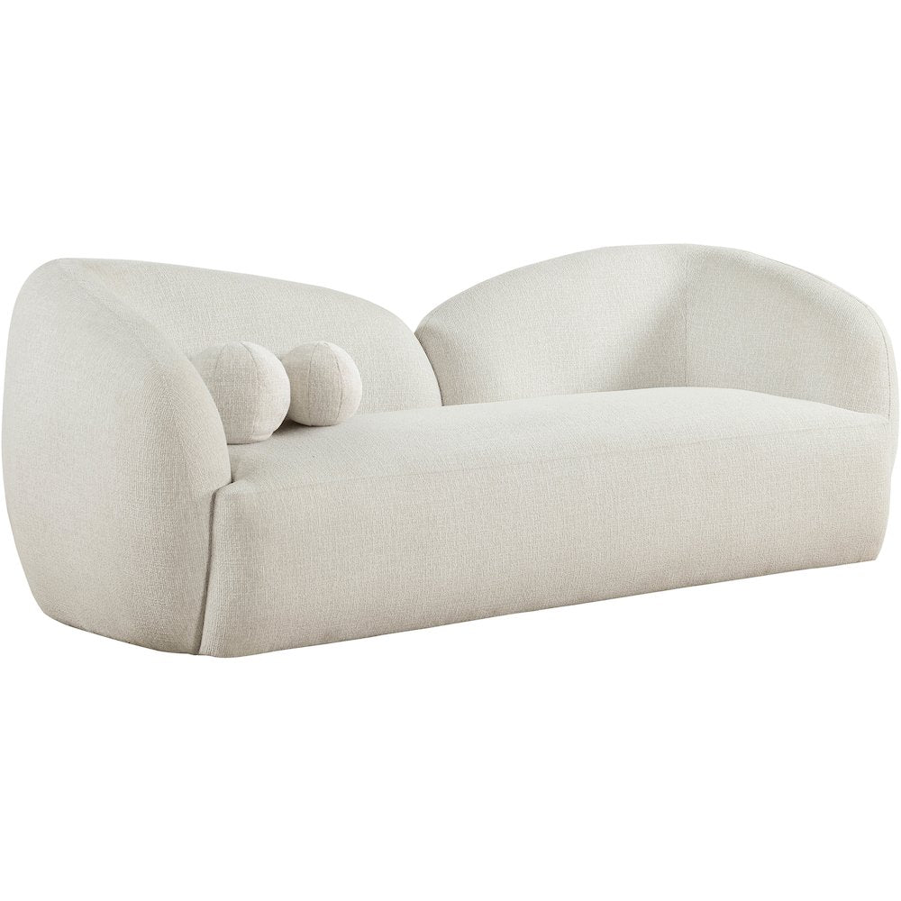 Elowen 91" Cream Fabric Upholstered Sofa