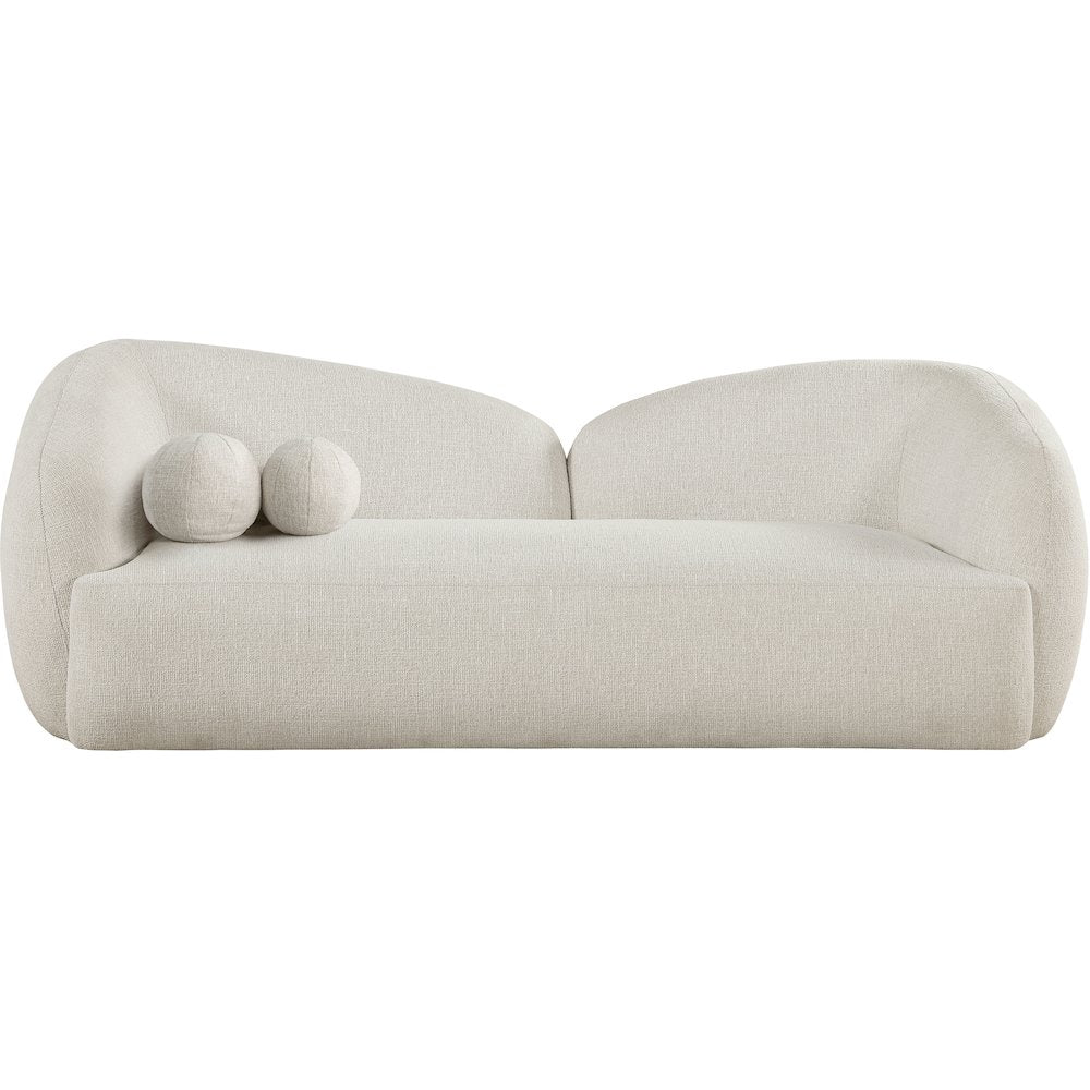 Elowen 91" Cream Fabric Upholstered Sofa