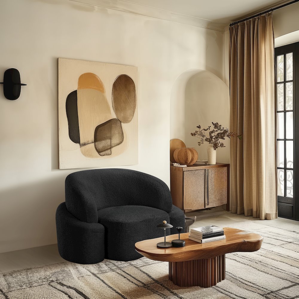 Principessa Black Boucle Fabric Chair