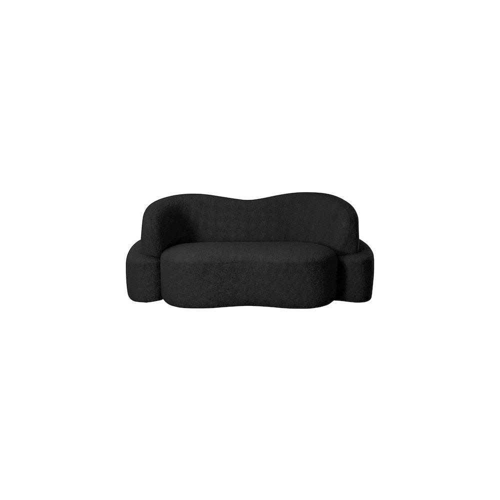 Principessa Black Boucle Fabric Loveseat