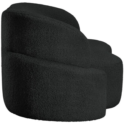 Principessa Black Boucle Fabric Loveseat