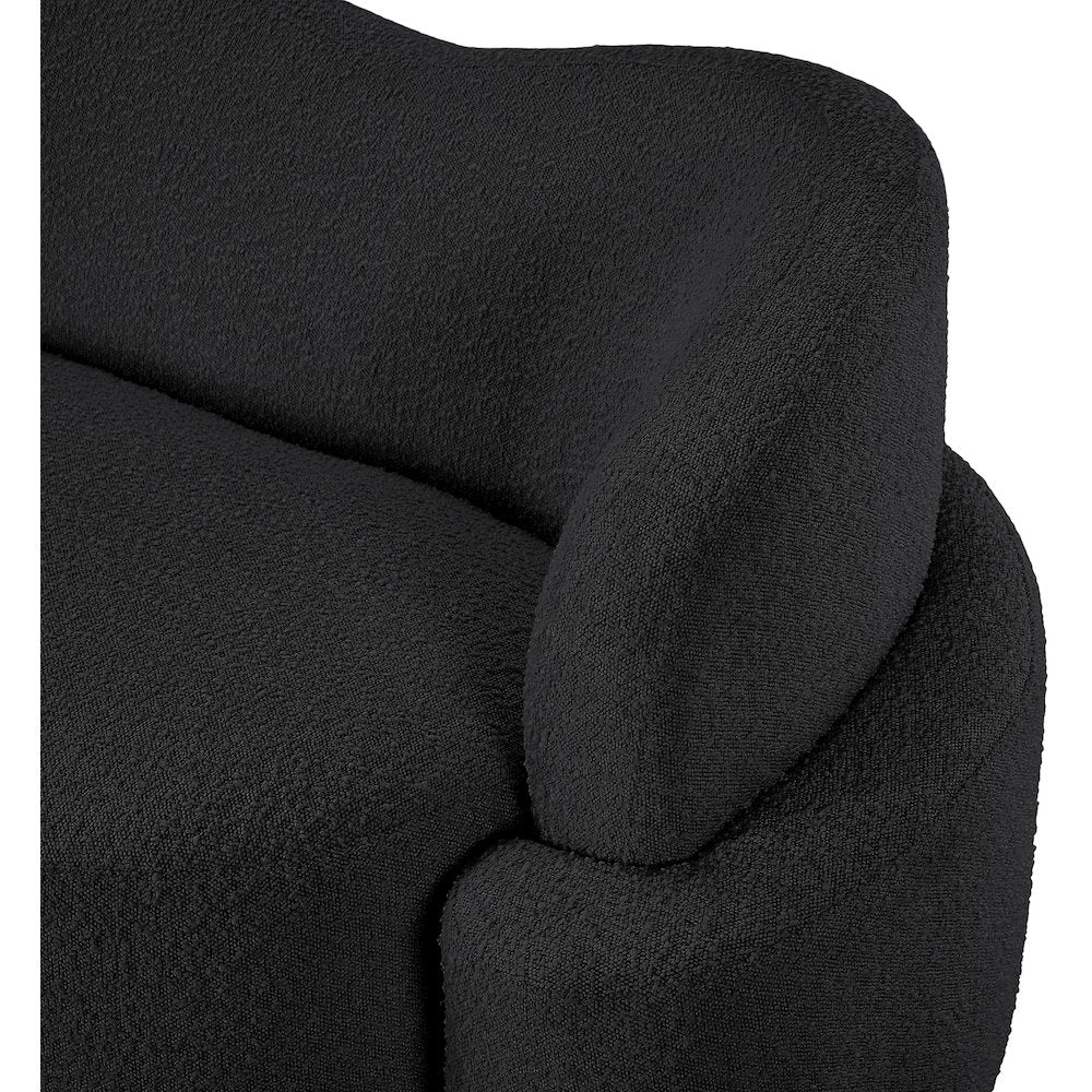 Principessa Black Boucle Fabric Sofa