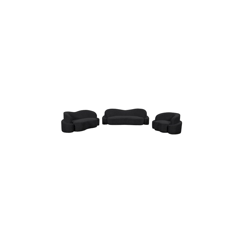 Principessa Black Boucle Fabric Sofa